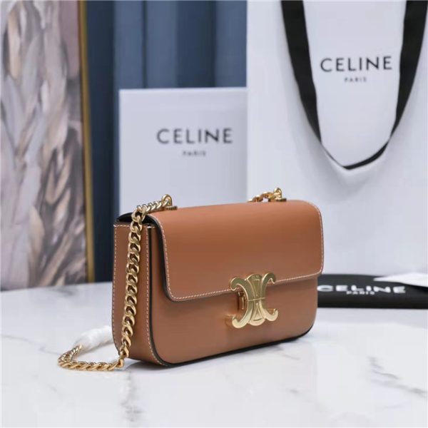 Celine Chain Shoulder Bag Triomphe 197993 Tan - Image 3