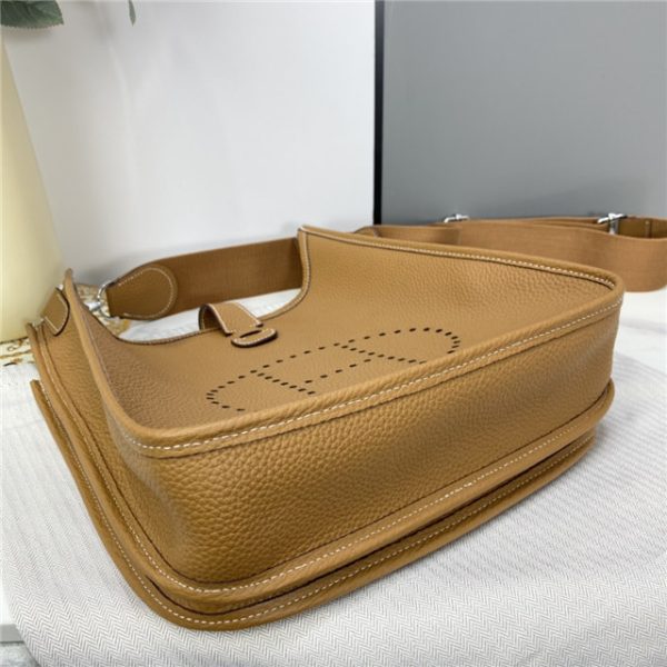Hermes Evelyne PM Shoulder Bag 1189 Tan Clemence Original leather - Image 10